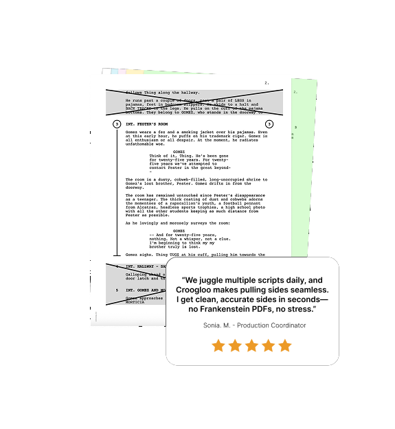 Film & TV Script Sides - Croogloo Side Kit